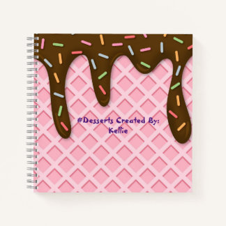 ICE CREAM  DRIP CONE Spiral Recipe Notebook
