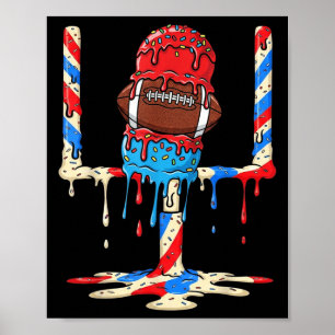 Ice Cream Drip Football Goalposts Football Drip Pa Poster