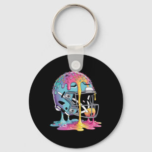 Ice Cream Drip Football Stuff Boys Qb Rb Lineman W Keychain