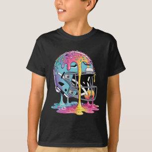 Ice Cream Drip Football Stuff Boys Qb Rb Lineman W T-Shirt