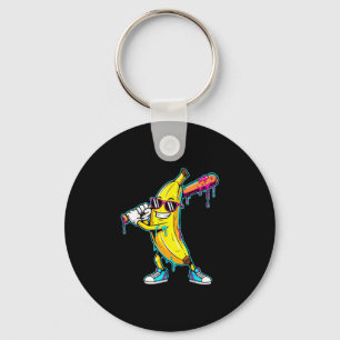 Ice cream drip graphic funny colour splash design keychain