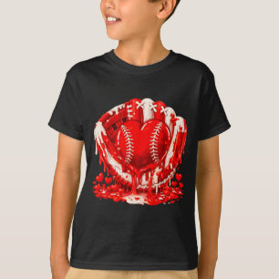Ice Cream Drip Heart Valentines Day Baseball Boys T-Shirt