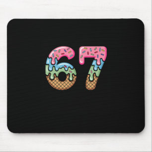 Ice Cream Drip Meme Funny Six Seven 67 Present Mouse Pad