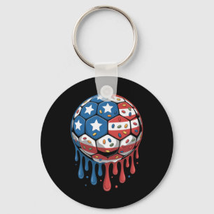 Ice Cream Drip Men Women Game American Usa Flag So Keychain