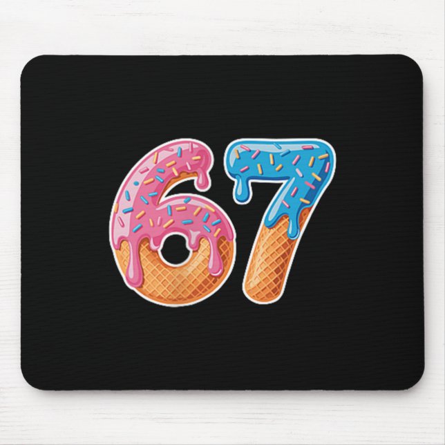 Ice Cream Drip Six Seven 6 7 Meme 67  Mouse Pad (Front)