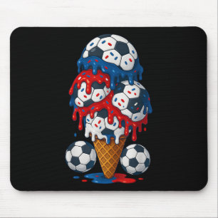 Ice Cream Drip Soccer Stuff 4th Of July Boys Kids Mouse Pad