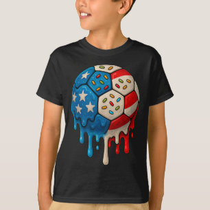 Ice Cream Drip Soccer Stuff 4th Of July Boys Kids T-Shirt