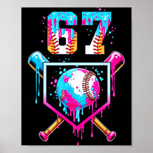 Ice Cream Dripng Boys Baseball Drip Fun 6 7 Six Se Poster