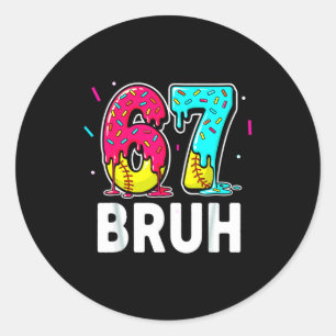 Ice Cream Dripng Softball Drip Fun 6 7 Six Seven M Classic Round Sticker