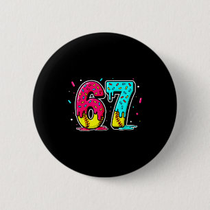 Ice Cream Dripng Softball Drip Funny 6 7 Six Seven 2 Inch Round Button
