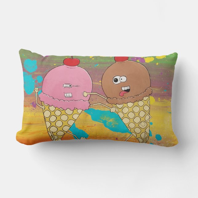 Ice Cream Fight Pillow (Front)