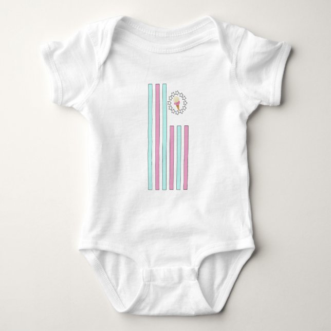 Ice Cream - Flag Baby Bodysuit (Front)