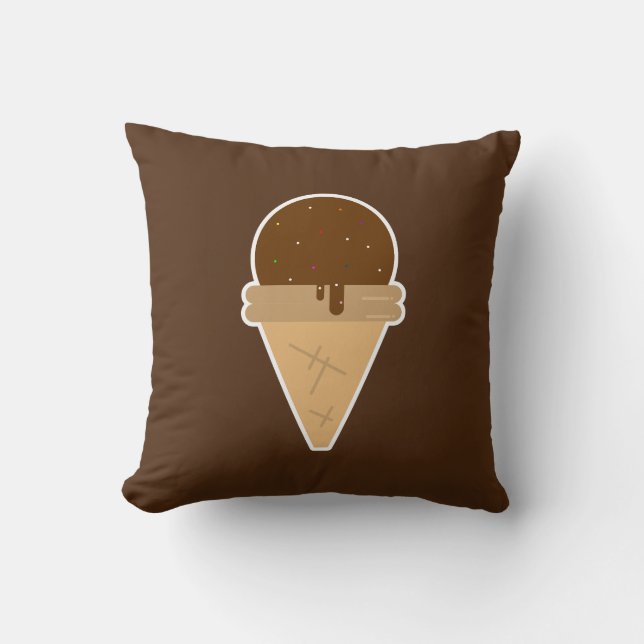 Ice cream flat clipart illustration throw pillow (Front)