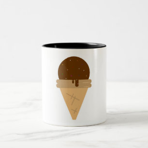 Ice cream flat clipart illustration Two-Tone coffee mug