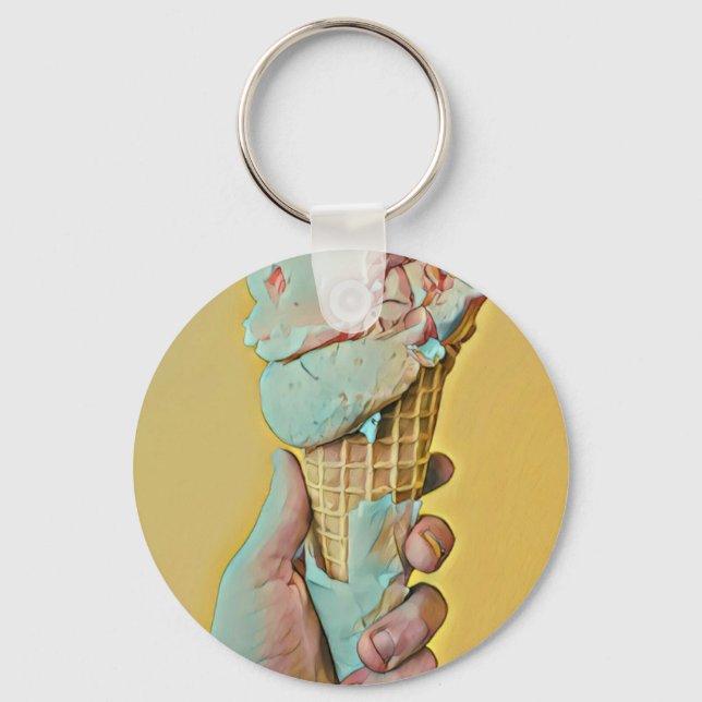 Ice cream flavour keychain (Front)