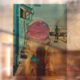 Ice cream flavour window cling