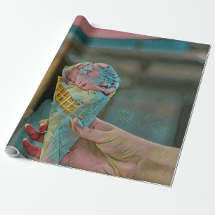 Ice cream flavour wrapping paper