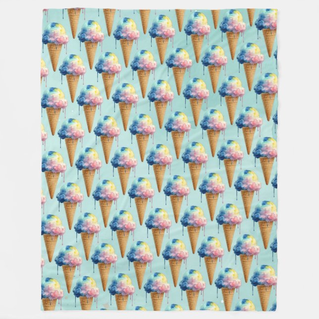 Ice Cream Fleece Blanket (Front)