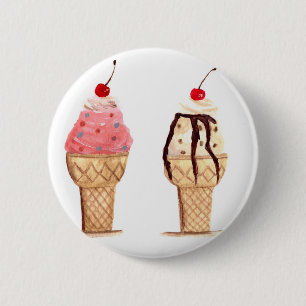 Ice cream food 2 inch round button