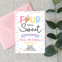 Ice Cream Four Ever Sweet 4th Birthday Party