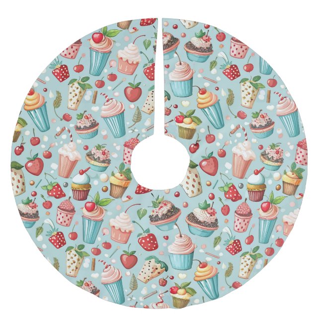 Ice Cream Fun Brushed Polyester Tree Skirt (Front)