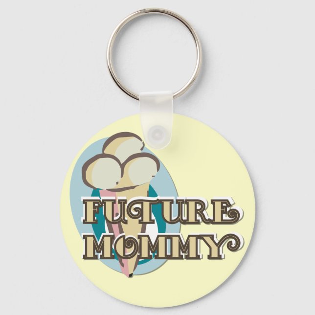 Ice Cream Future Mommy Tshirts and Gifts Keychain (Front)
