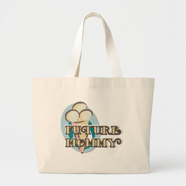 Ice Cream Future Mommy Tshirts and Gifts Large Tote Bag (Front)