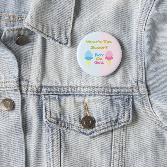 Ice Cream Gender Reveal 2 Inch Round Button (In Situ)