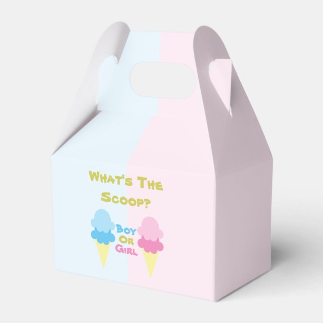 Ice Cream Gender Reveal Favor Box (Front Side)
