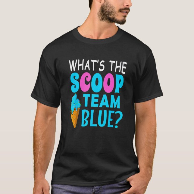 Ice Cream Gender Reveal Matching Team Blue What's  T-Shirt (Front)