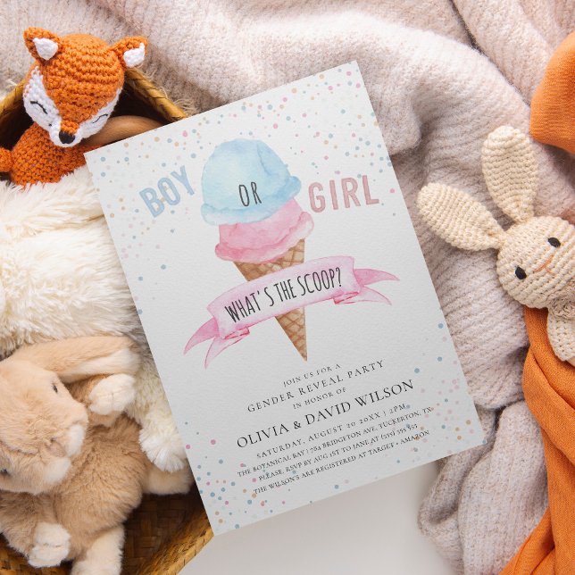 Ice Cream Gender Reveal Party Invitation (Creator Uploaded)