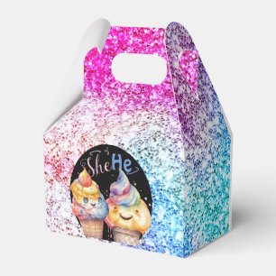 Ice Cream Gender Reveal Party Invitation Favor Box