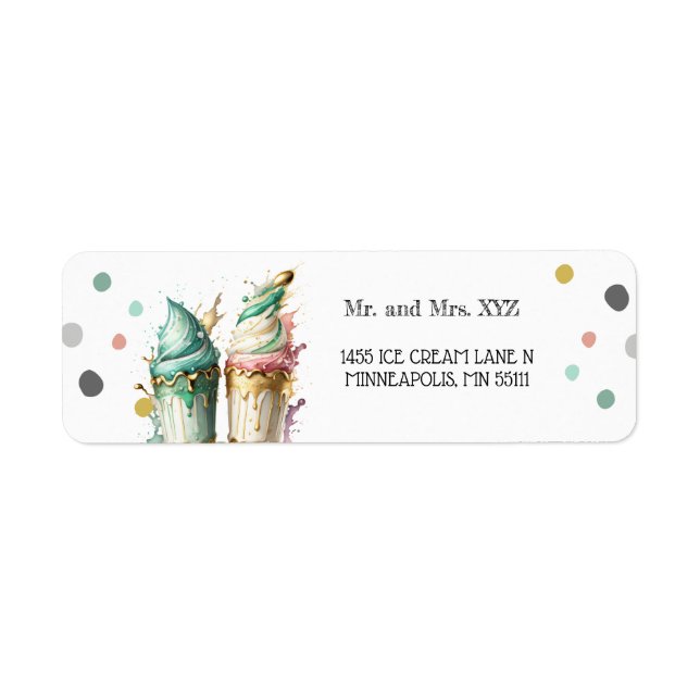 Ice Cream Gender Reveal Party Return Address (Front)