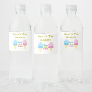 Ice Cream Gender Reveal Water Bottle Label