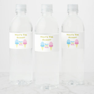 Ice Cream Gender Reveal Water Bottle Label