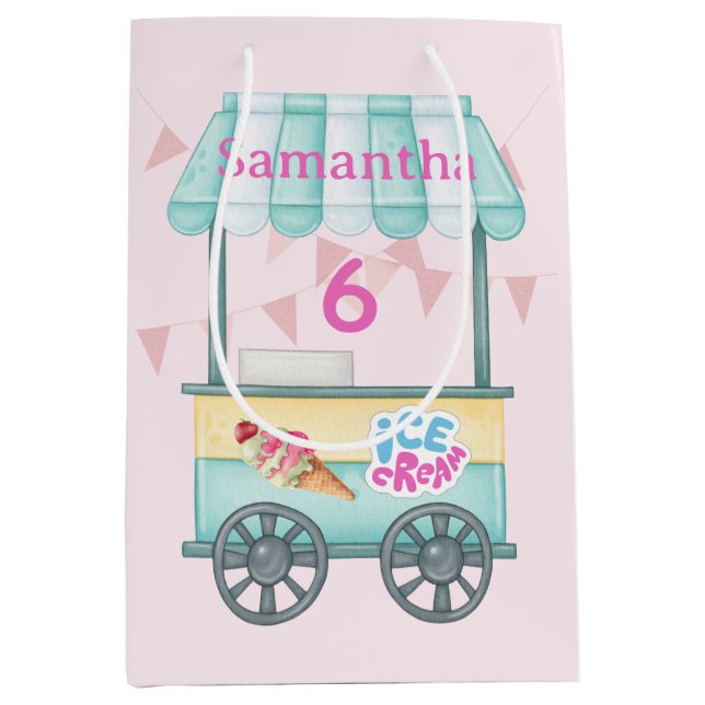Ice Cream Gift Bag, Samantha Birthday Present Bag (Front)
