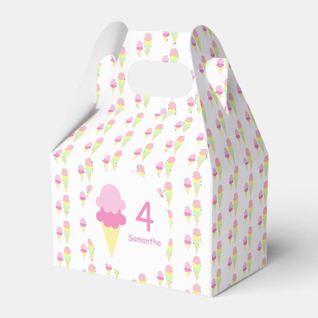 Ice Cream Girl Birthday Favor Box (Front Side)