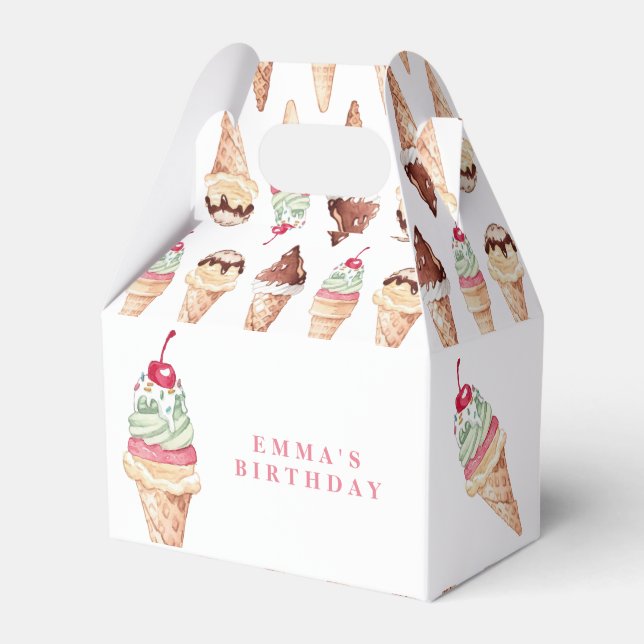 Ice Cream Girl BirthdayFavor box (Front Side)