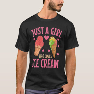 Ice Cream  Girls Women Summer Dessert Ice Cream T-Shirt