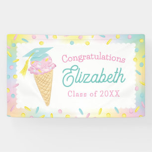 Ice Cream Graduation Party Banner
