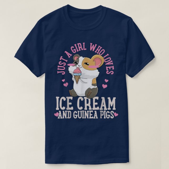 Ice Cream Guinea Pig Kawaii  T-Shirt (Design Front)