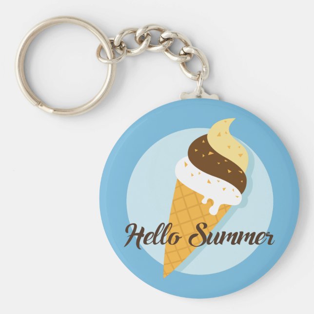 Ice Cream Hello custom key chains (Front)