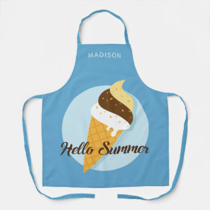 Ice Cream Hello custom name Apron