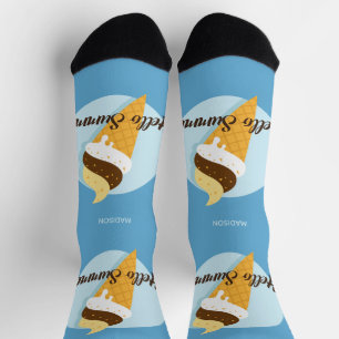Ice Cream Hello custom name & colour Socks