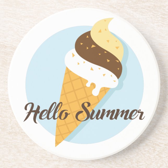 Ice Cream Hello sandstone coaaster Coaster (Front)