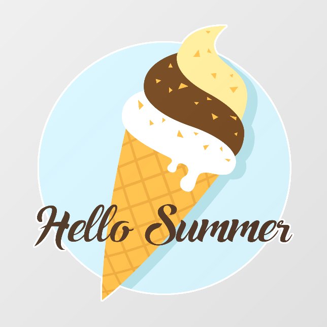 Ice Cream Hello Window Cling (Sheet)