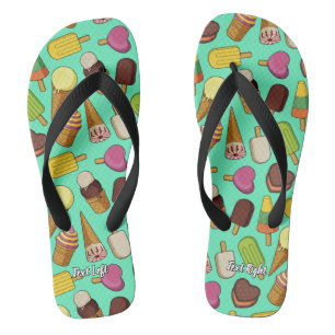 Ice Cream Icons Flip Flops