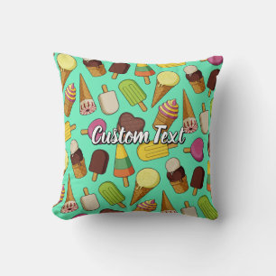 Ice Cream Icons Throw Pillow