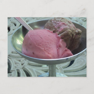Ice cream in a bowl postcard