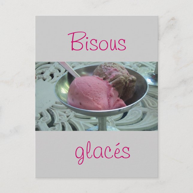 Ice cream in a bowl postcard (Front)